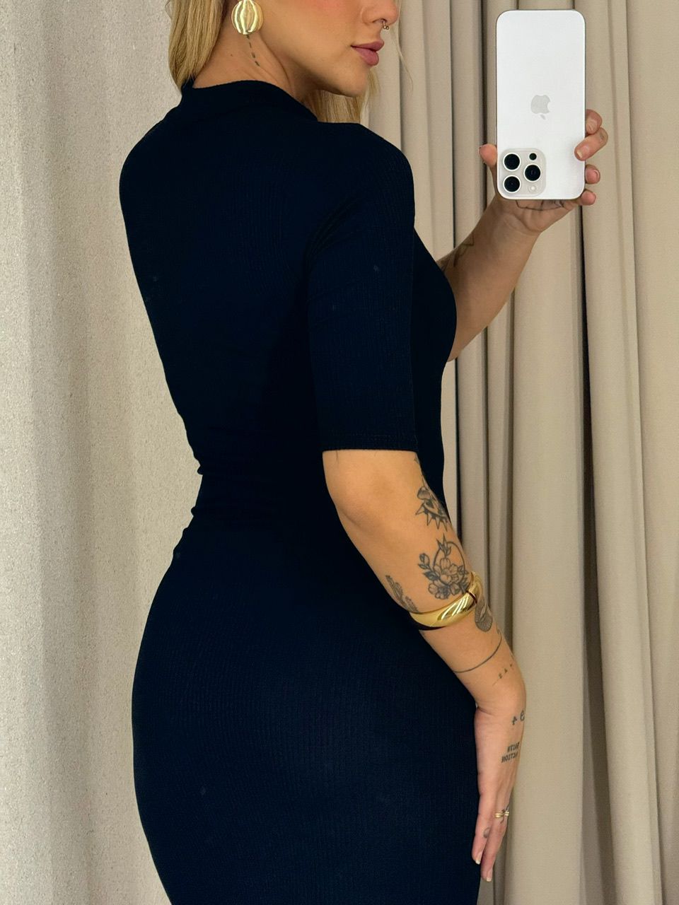 VESTIDO MARY FENDA PRETO