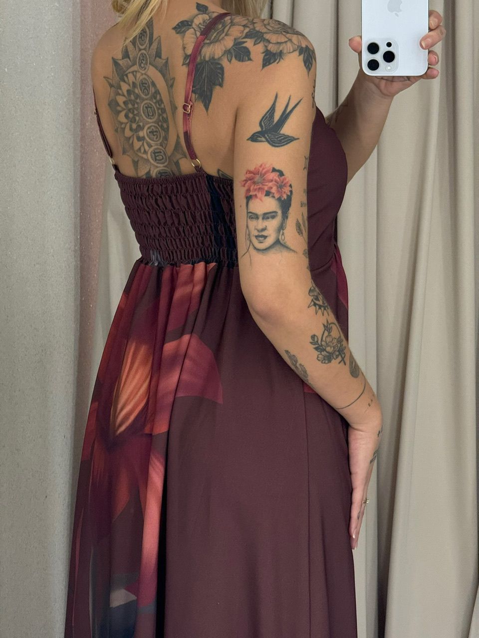 VESTIDO NÍDIA FLOR MARROM