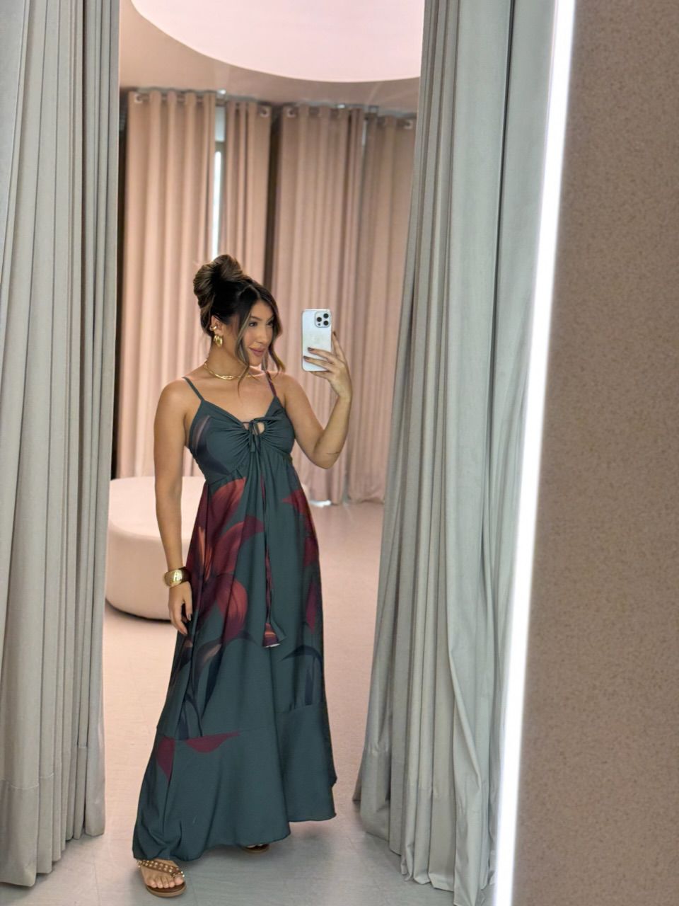 VESTIDO NÍDIA FLOR VERDE - 0064060014 - CAROLLA FERRARO