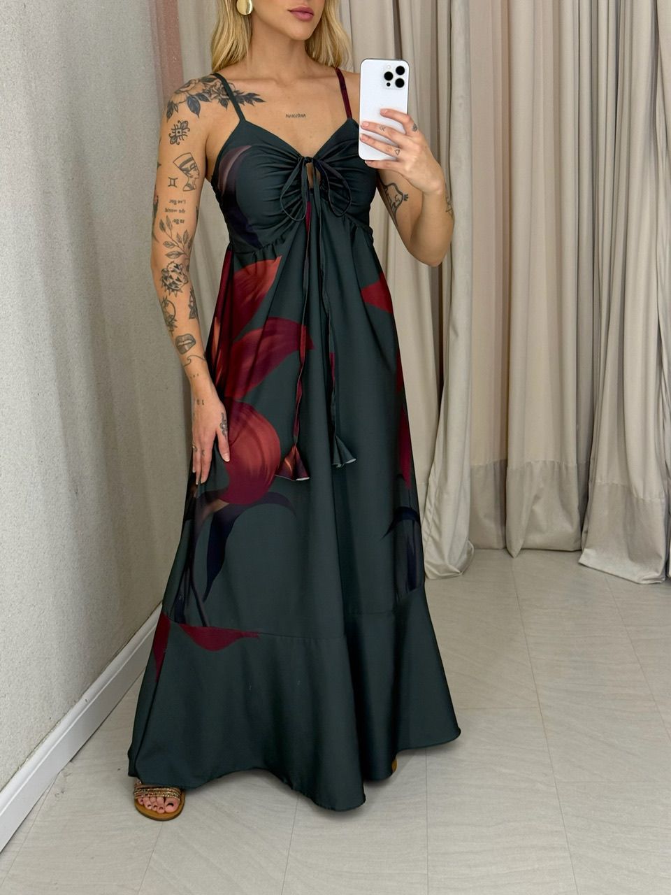 VESTIDO NÍDIA FLOR VERDE