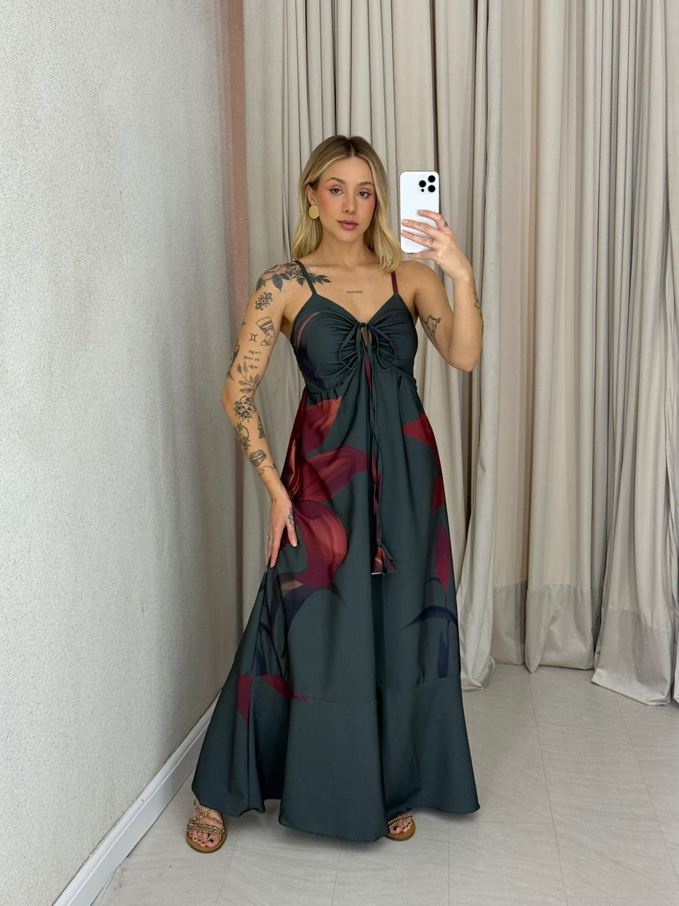 VESTIDO NÍDIA FLOR VERDE