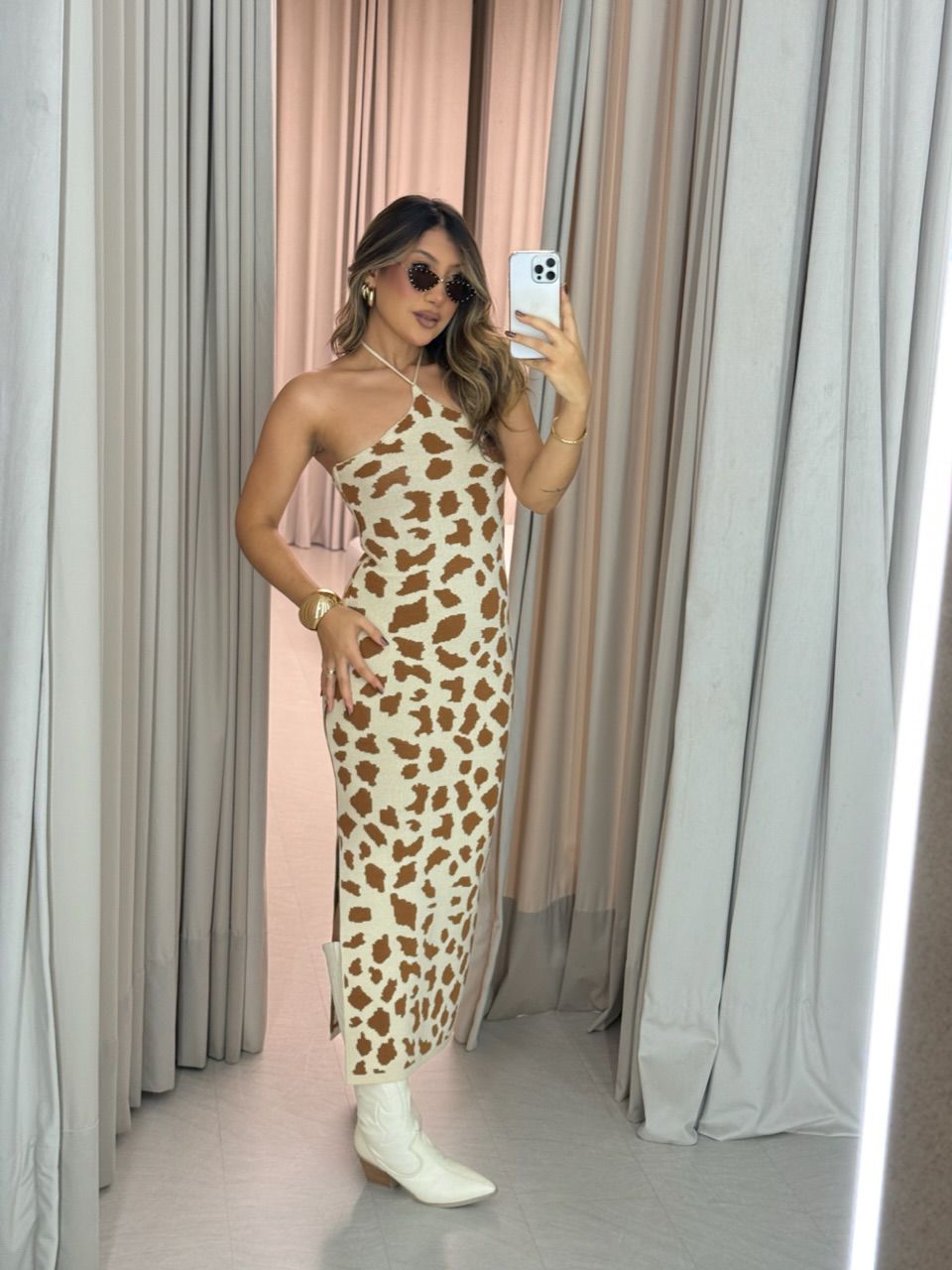 VESTIDO NICOLY TRICOT Caramelo