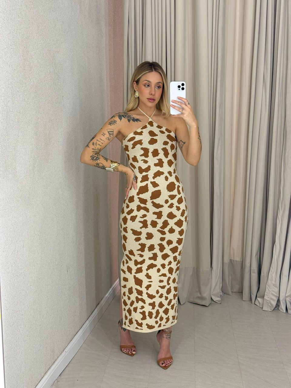 VESTIDO NICOLY TRICOT Caramelo