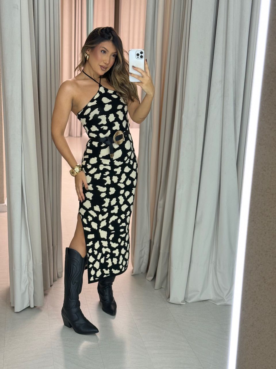 VESTIDO NICOLY TRICOT preto - 0063950032 - CAROLLA FERRARO