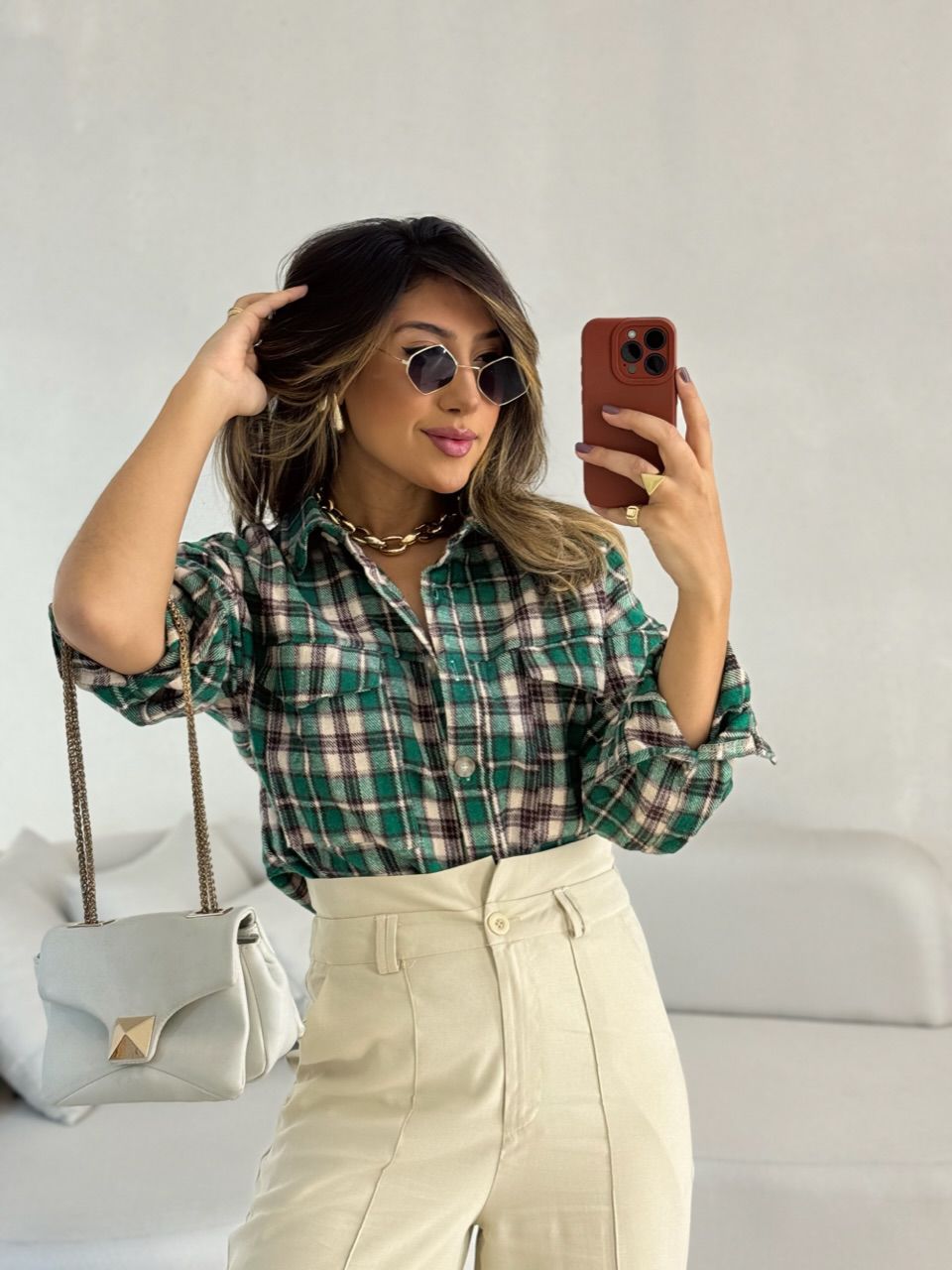 CAMISA SANDRA XADREZ VERDE