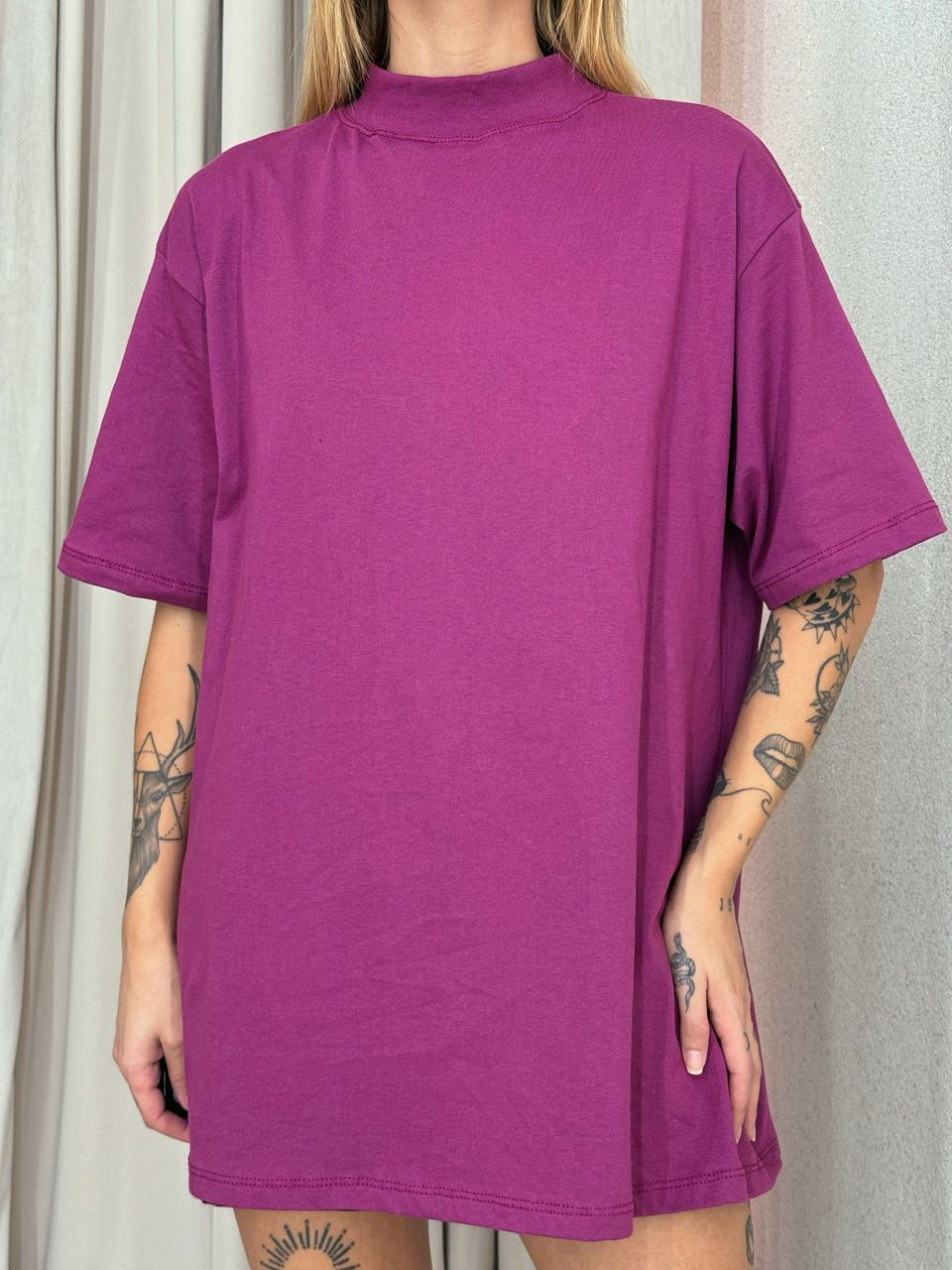CAMISETÃO AMORA BÁSICO FUCSIA