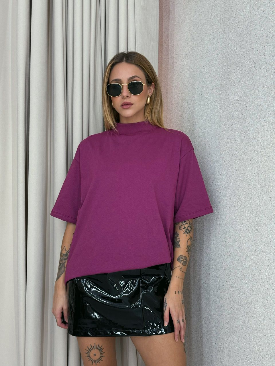 CAMISETÃO AMORA BÁSICO FUCSIA