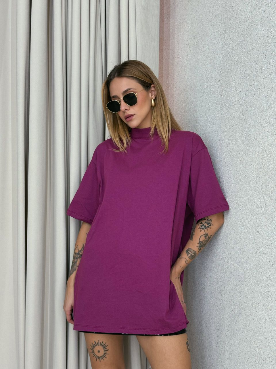 CAMISETÃO AMORA BÁSICO FUCSIA