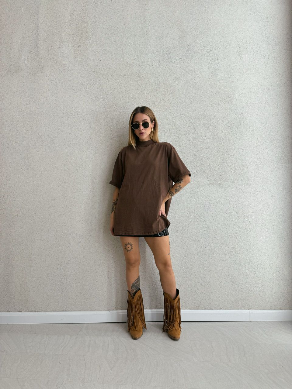CAMISETÃO AMORA BÁSICO MARROM