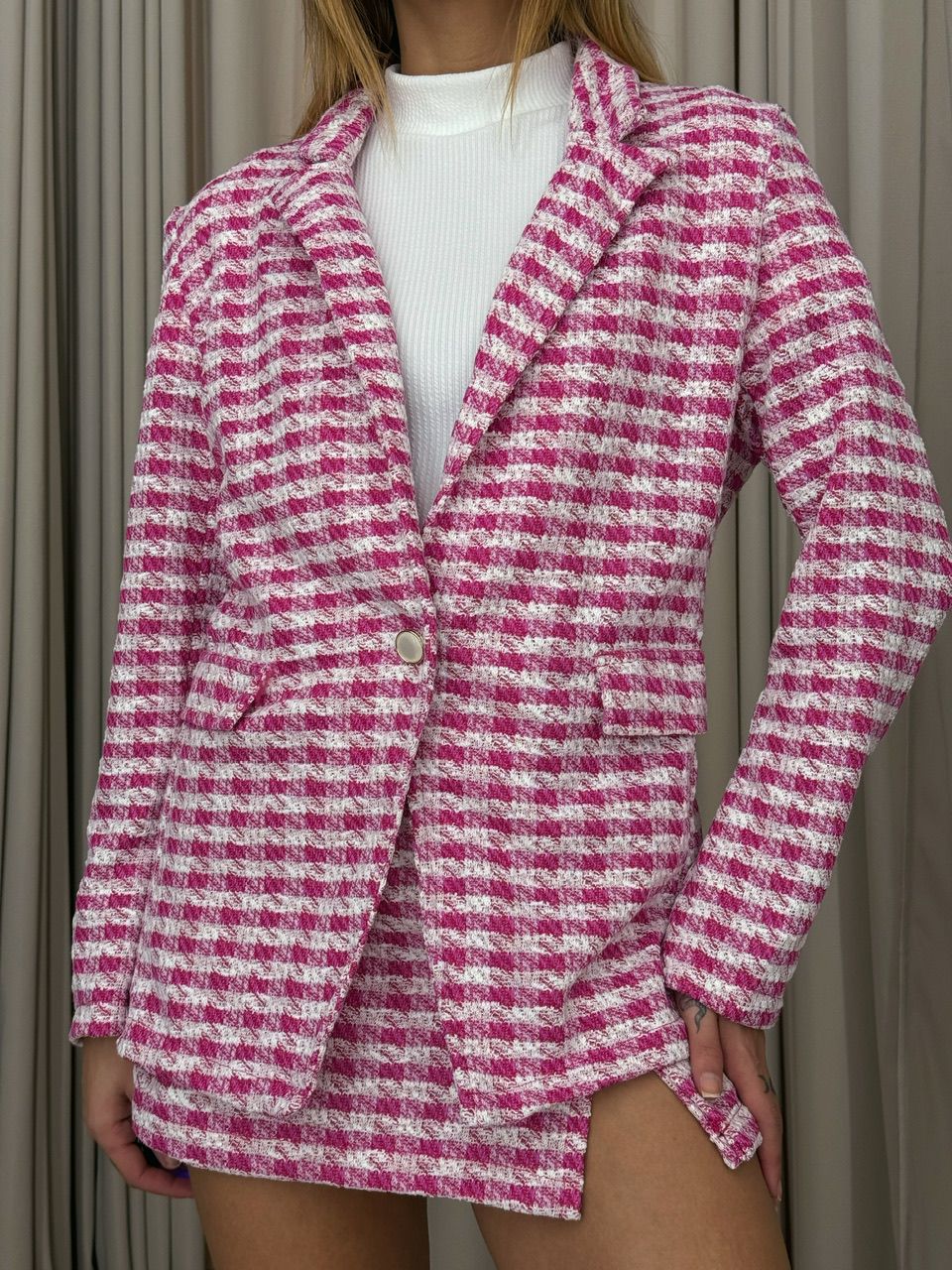 CONJUNTO MARIAH XADREZ PINK