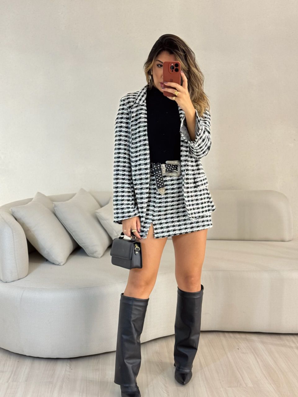 CONJUNTO MARIAH XADREZ PRETO - 0052790032 - CAROLLA FERRARO