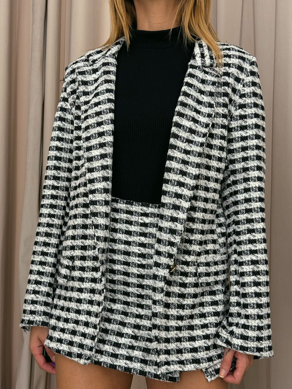 CONJUNTO MARIAH XADREZ PRETO