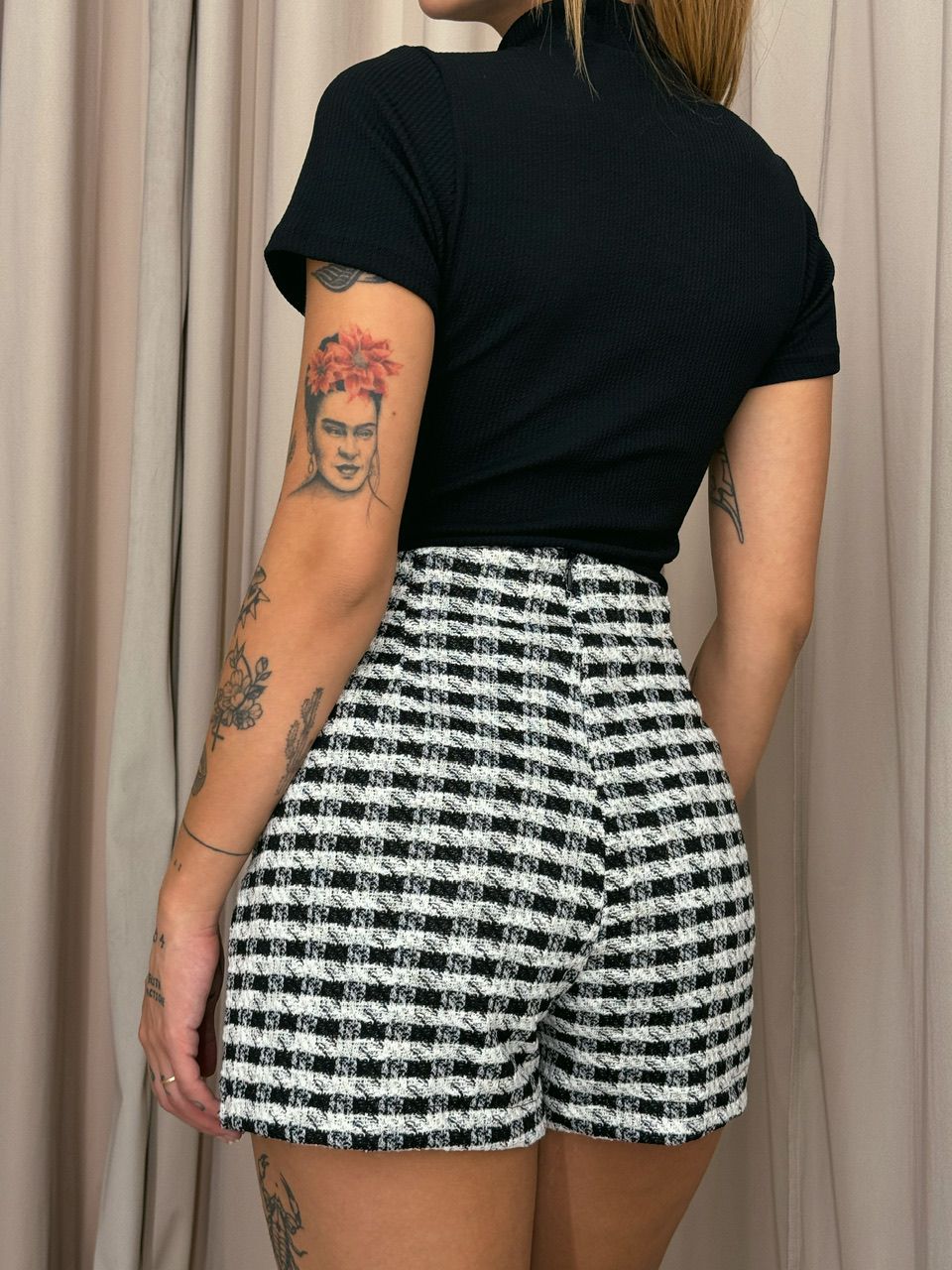 CONJUNTO MARIAH XADREZ PRETO