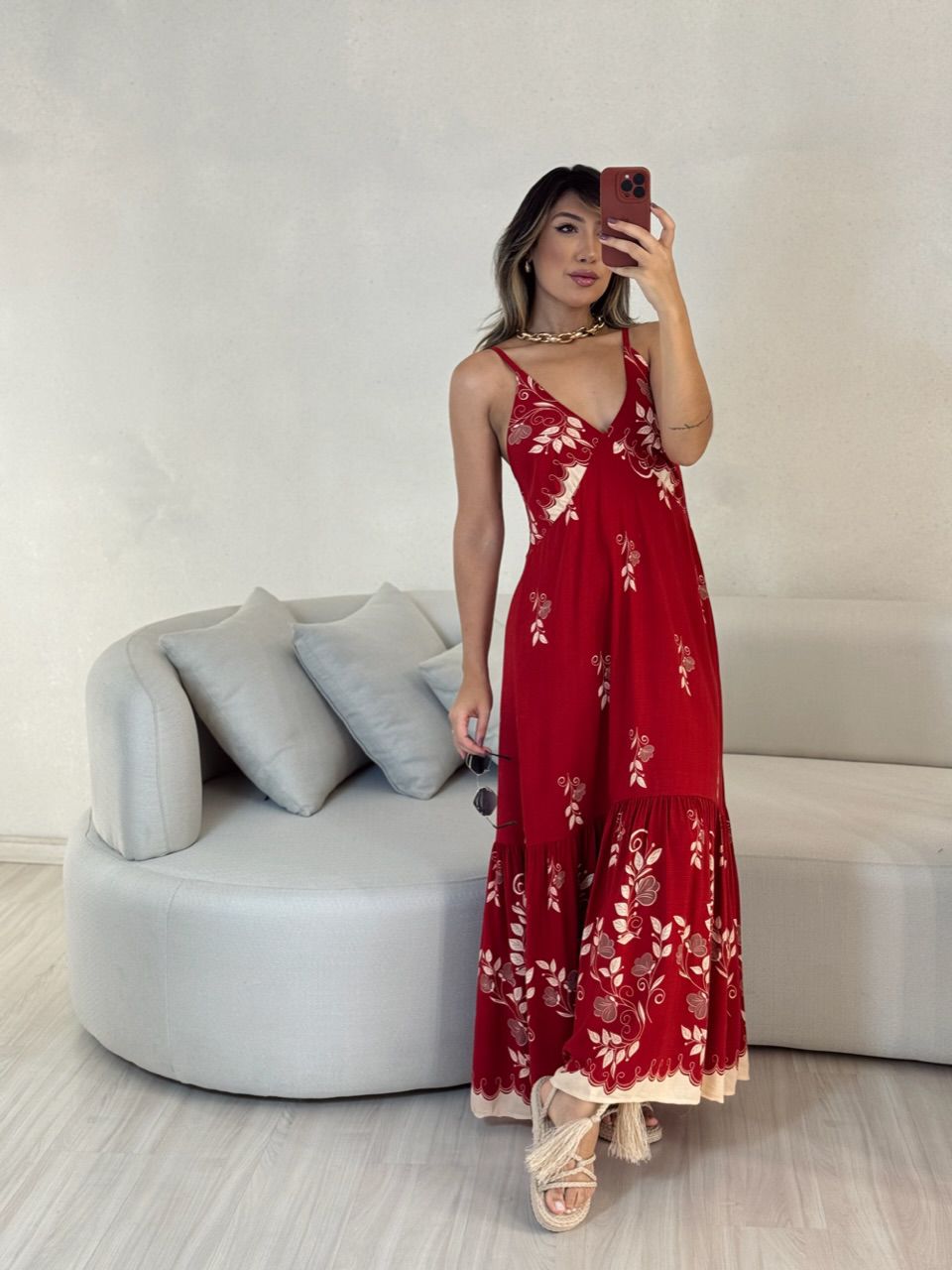 VESTIDO ANA MÁRCIA ESTAMPADO VERMELHO