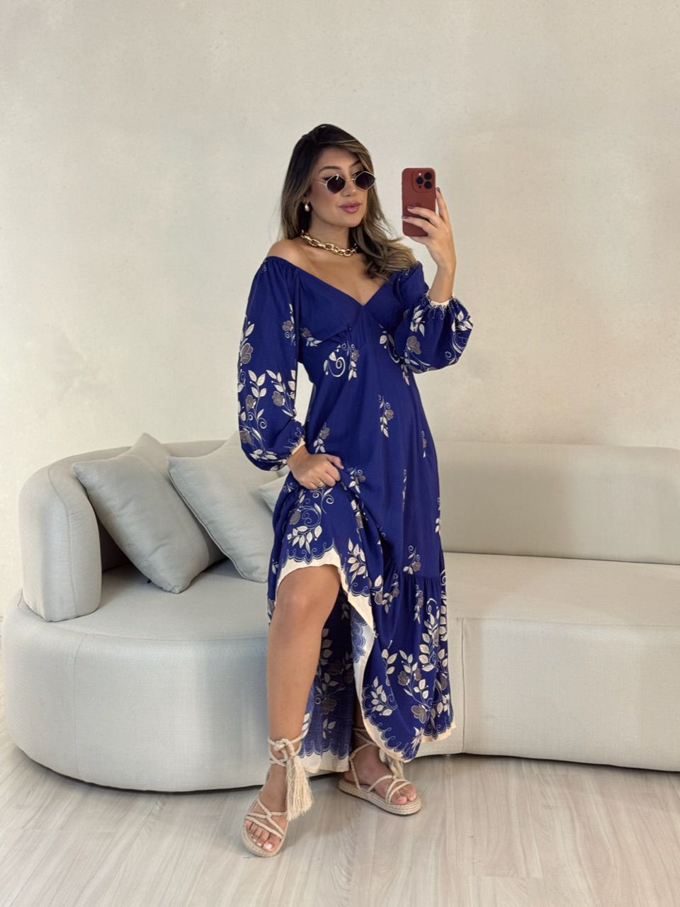 VESTIDO EDUARDA 02 ESTAMPADO AZUL