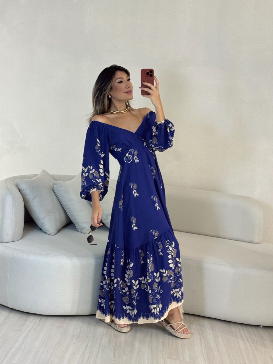 VESTIDO EDUARDA 02 ESTAMPADO AZUL