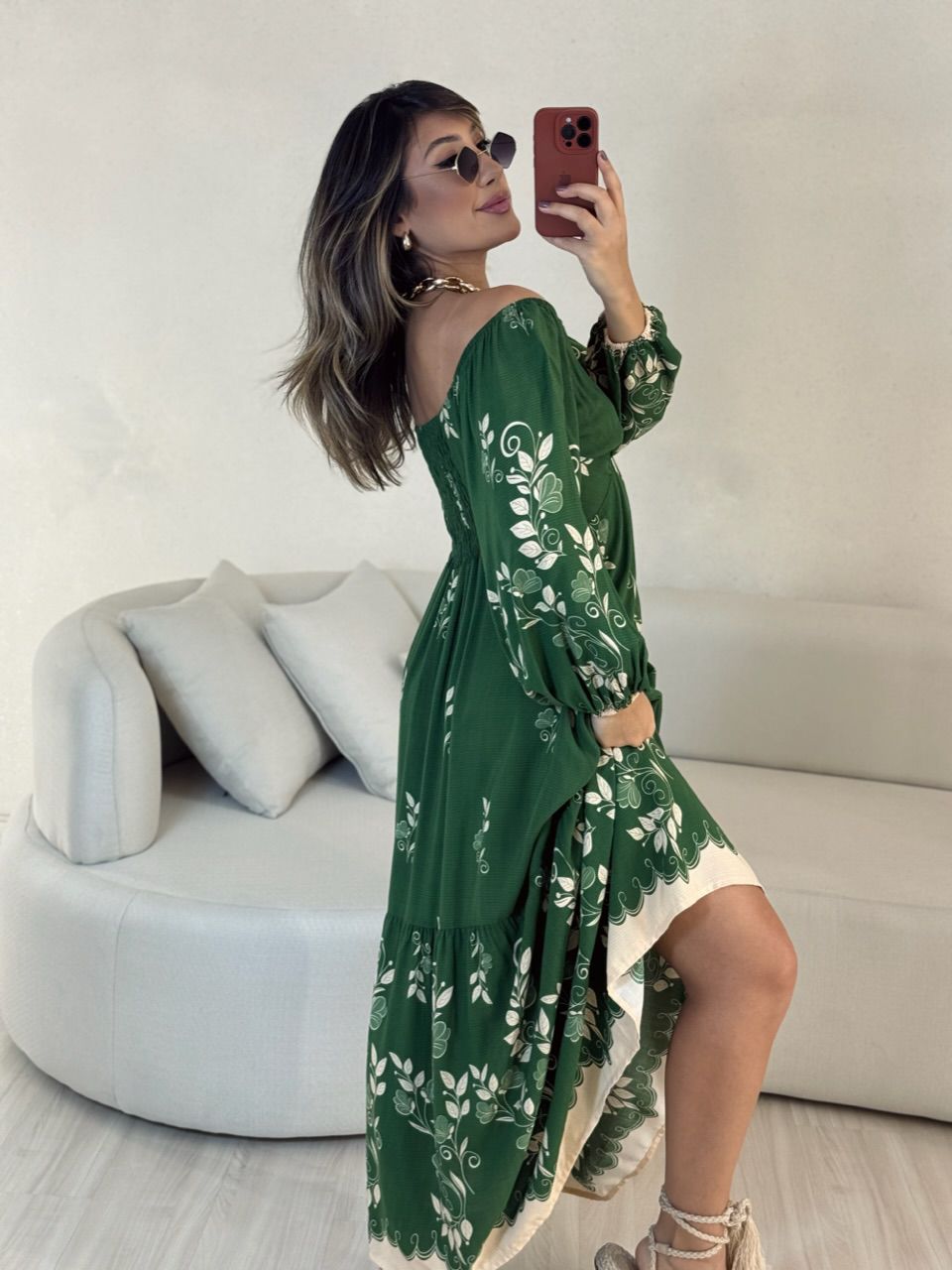VESTIDO EDUARDA 02 ESTAMPADO VERDE