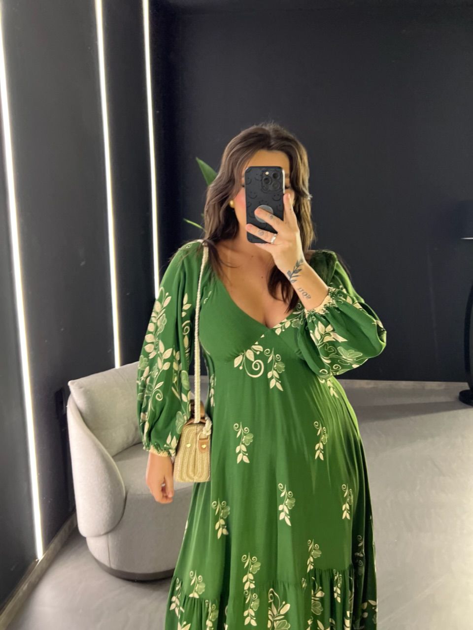 VESTIDO EDUARDA 02 ESTAMPADO VERDE