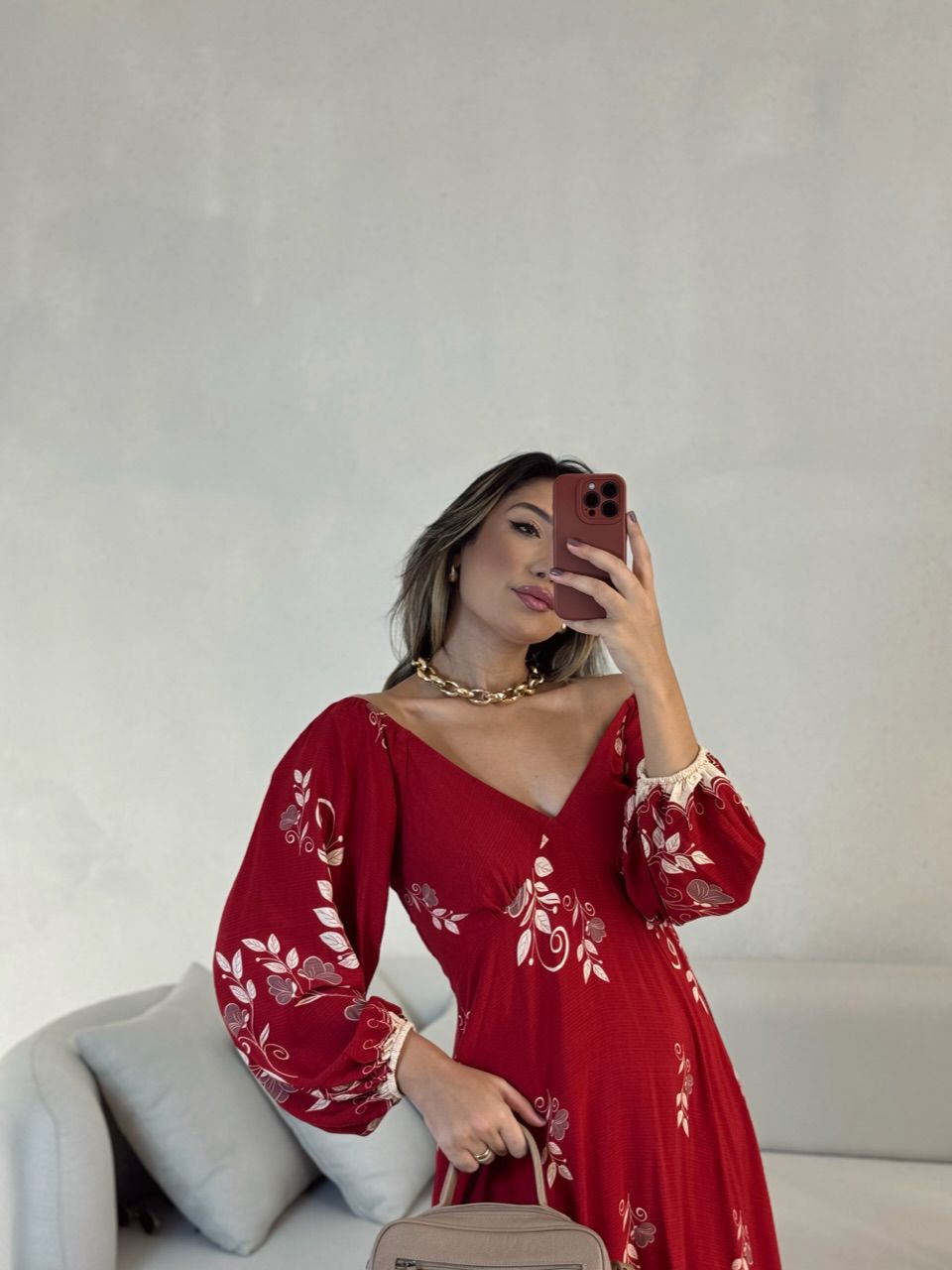 VESTIDO EDUARDA 02 ESTAMPADO VERMELHO