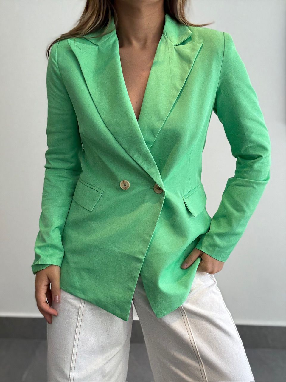 BLAZER BETINA ALFAIATARIA VERDE - 0065360014 - CAROLLA FERRARO