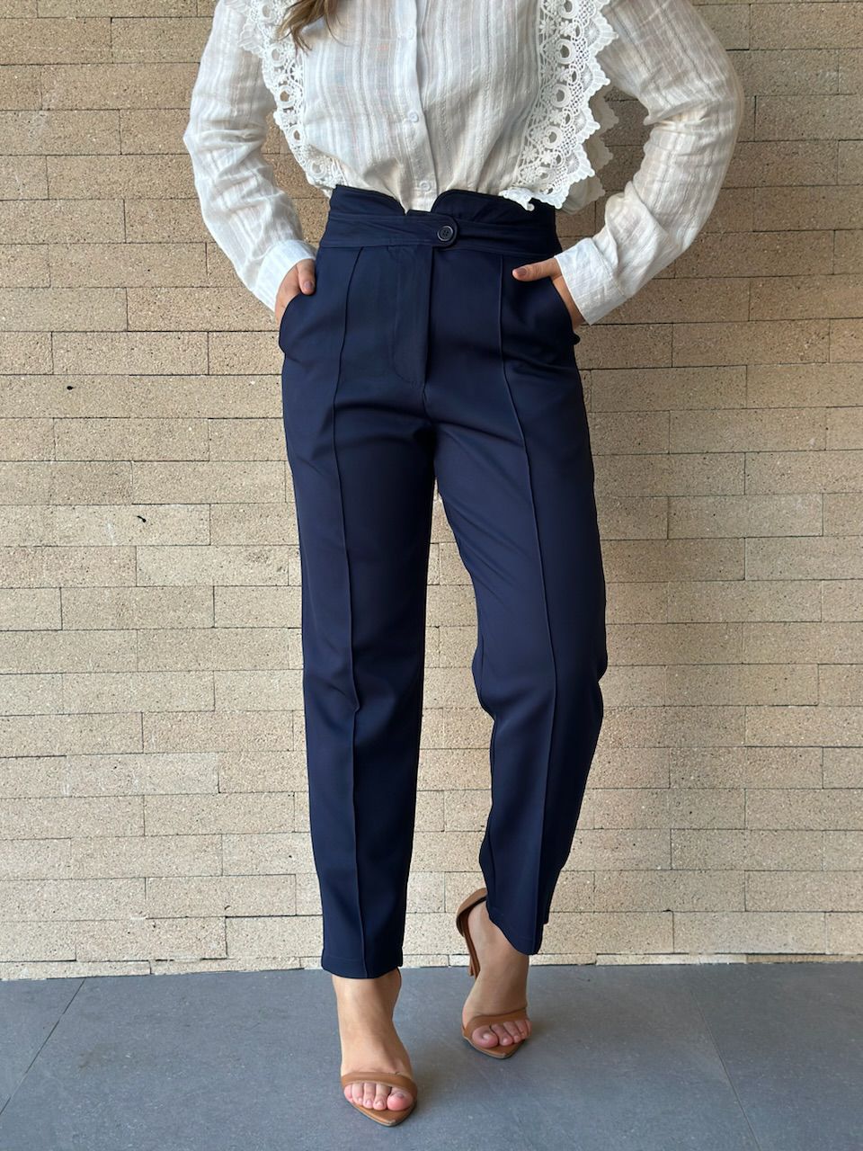 CALÇA ANDREZA SKINNY MARINHO - 0065460055 - CAROLLA FERRARO
