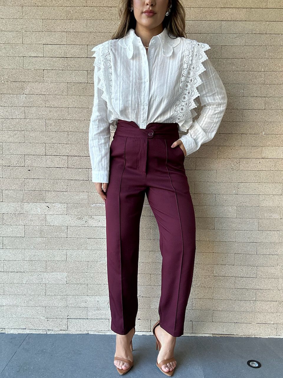 CALÇA ANDREZA SKINNY VINHO