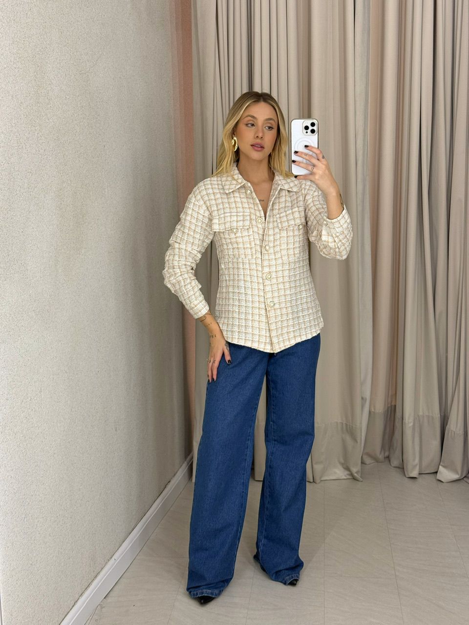 CAMISA JACQUE PIED DE POULE NUDE