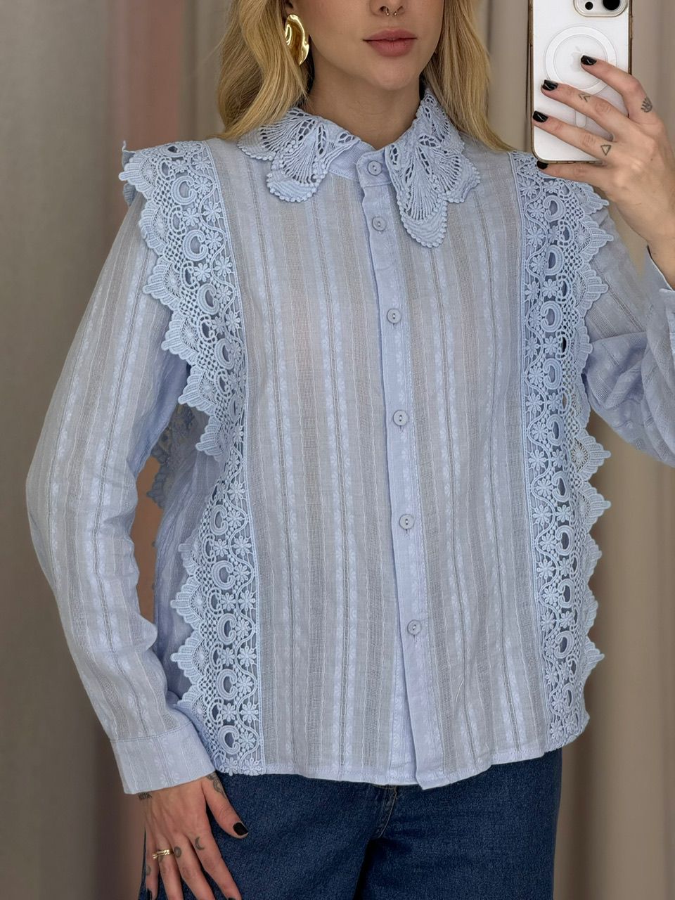 CAMISA KEYLA GUIPIR AZUL