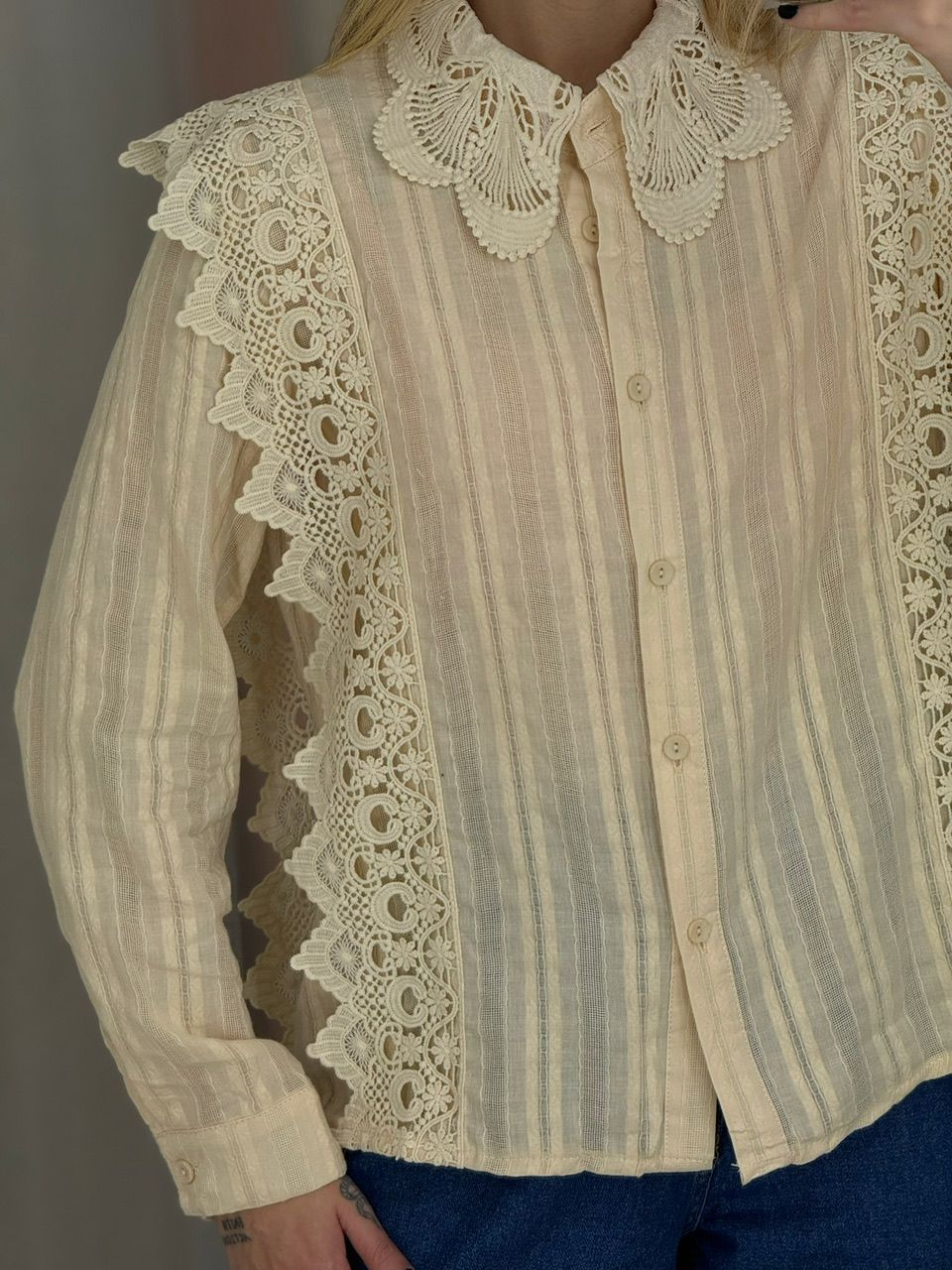 CAMISA KEYLA GUIPIR NUDE