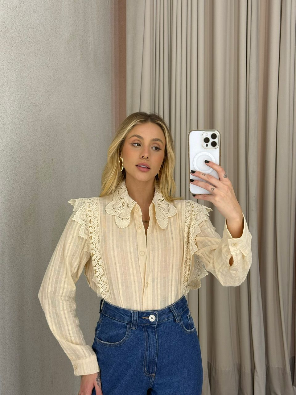 CAMISA KEYLA GUIPIR NUDE