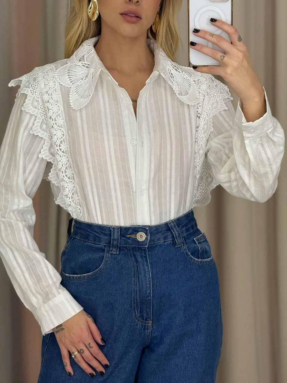 CAMISA KEYLA GUIPIR OFF
