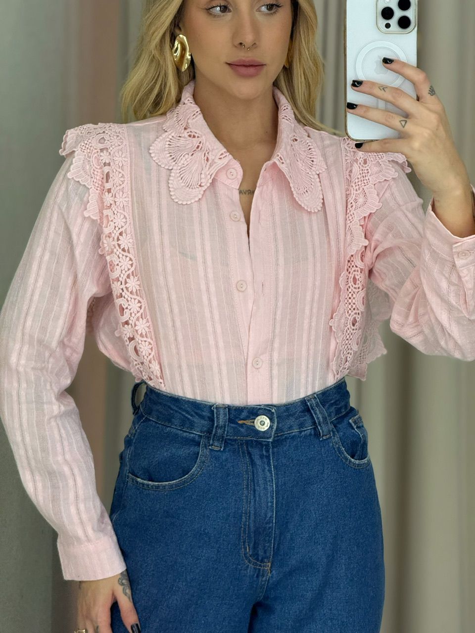 CAMISA KEYLA GUIPIR ROSA