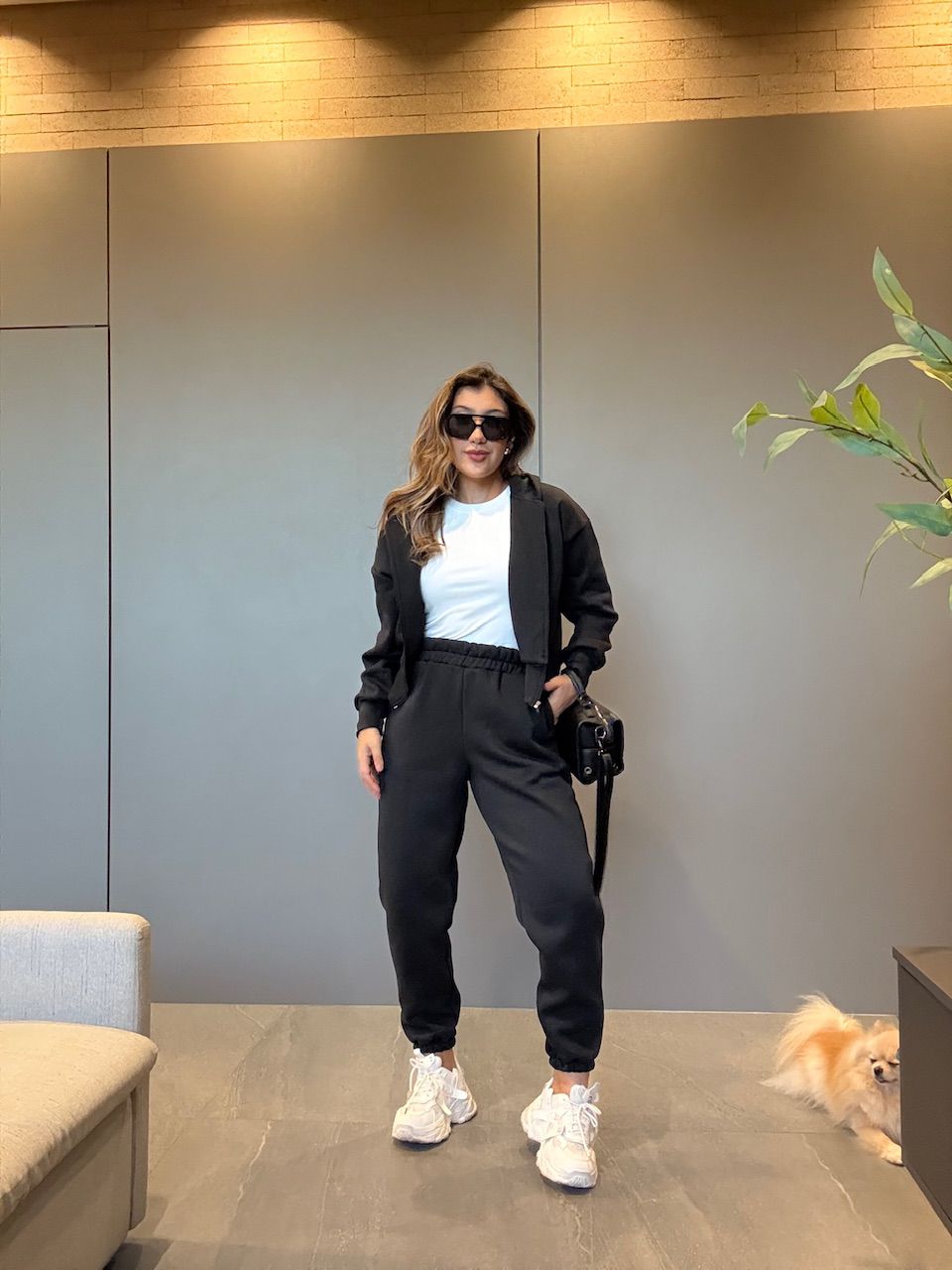 CONJUNTO BERNADETE MOLETOM PRETO
