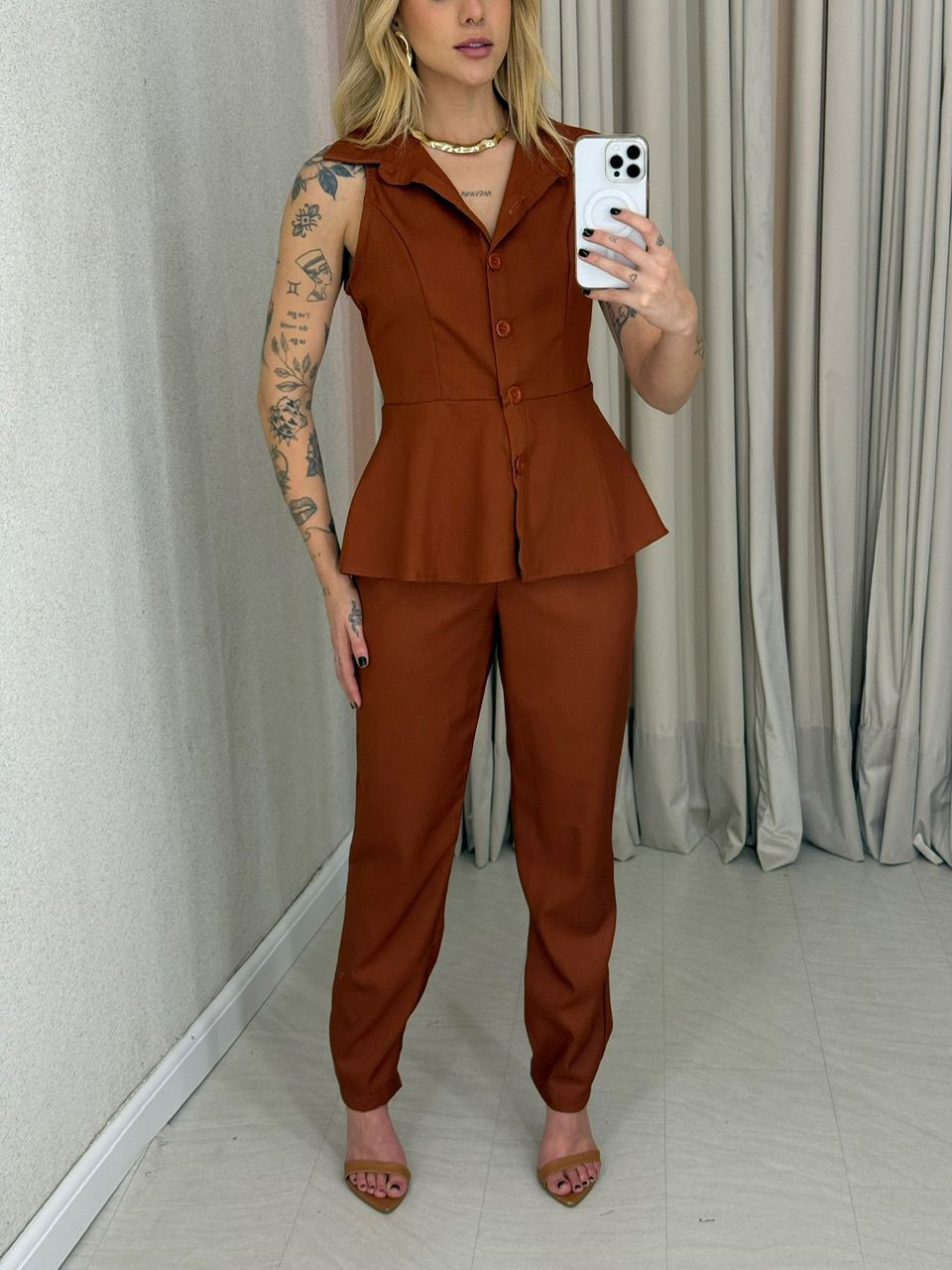 CONJUNTO JULIETTE CALÇA TELHA