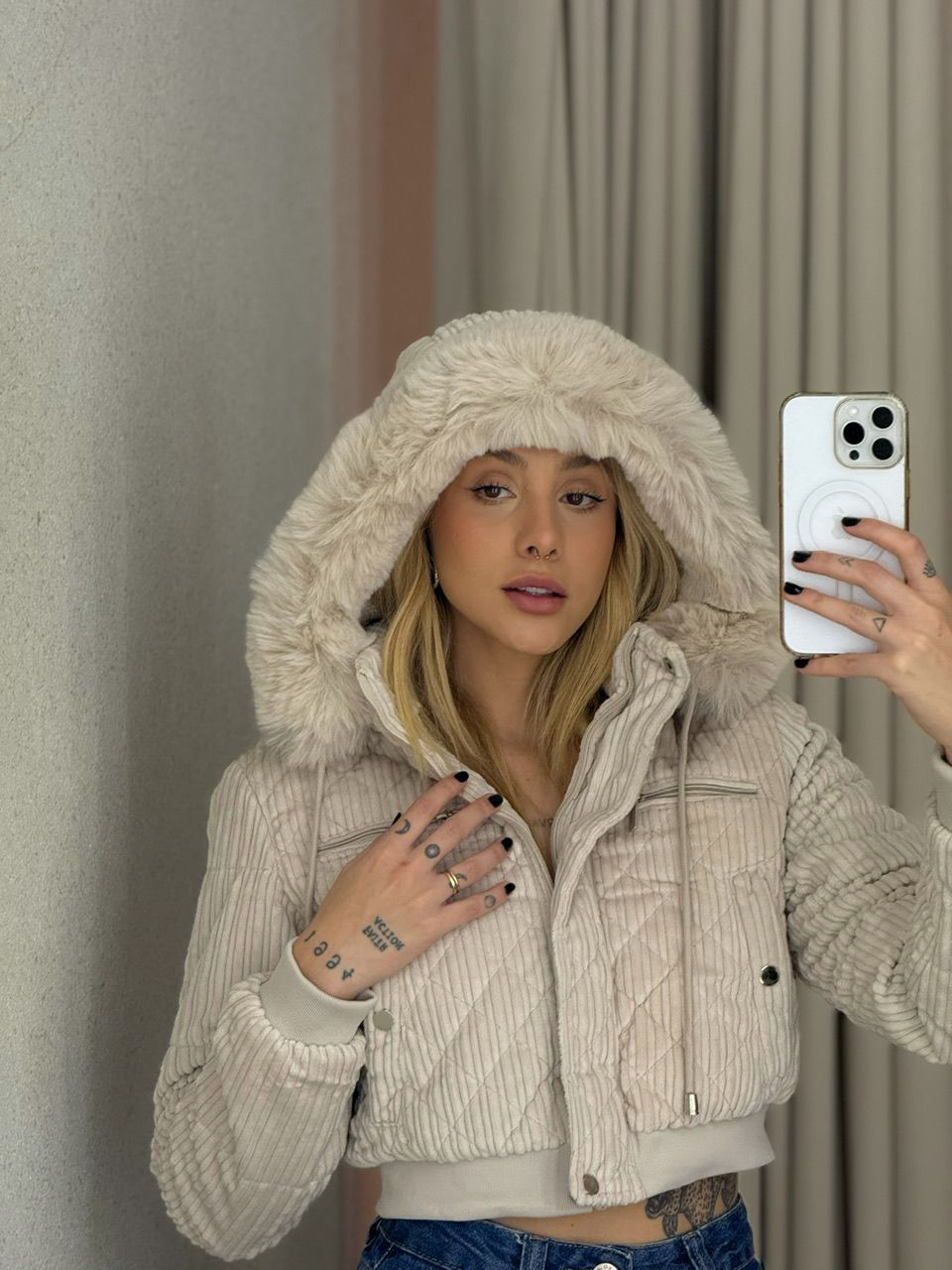 PUFFER ERIKA PELINHOS AREIA