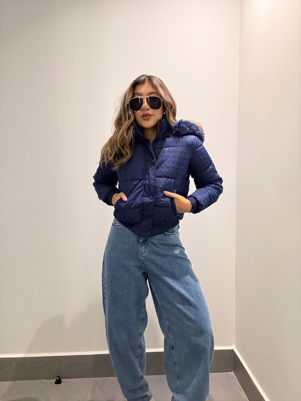 PUFFER KATIA TEXTURIZADA MARINHO