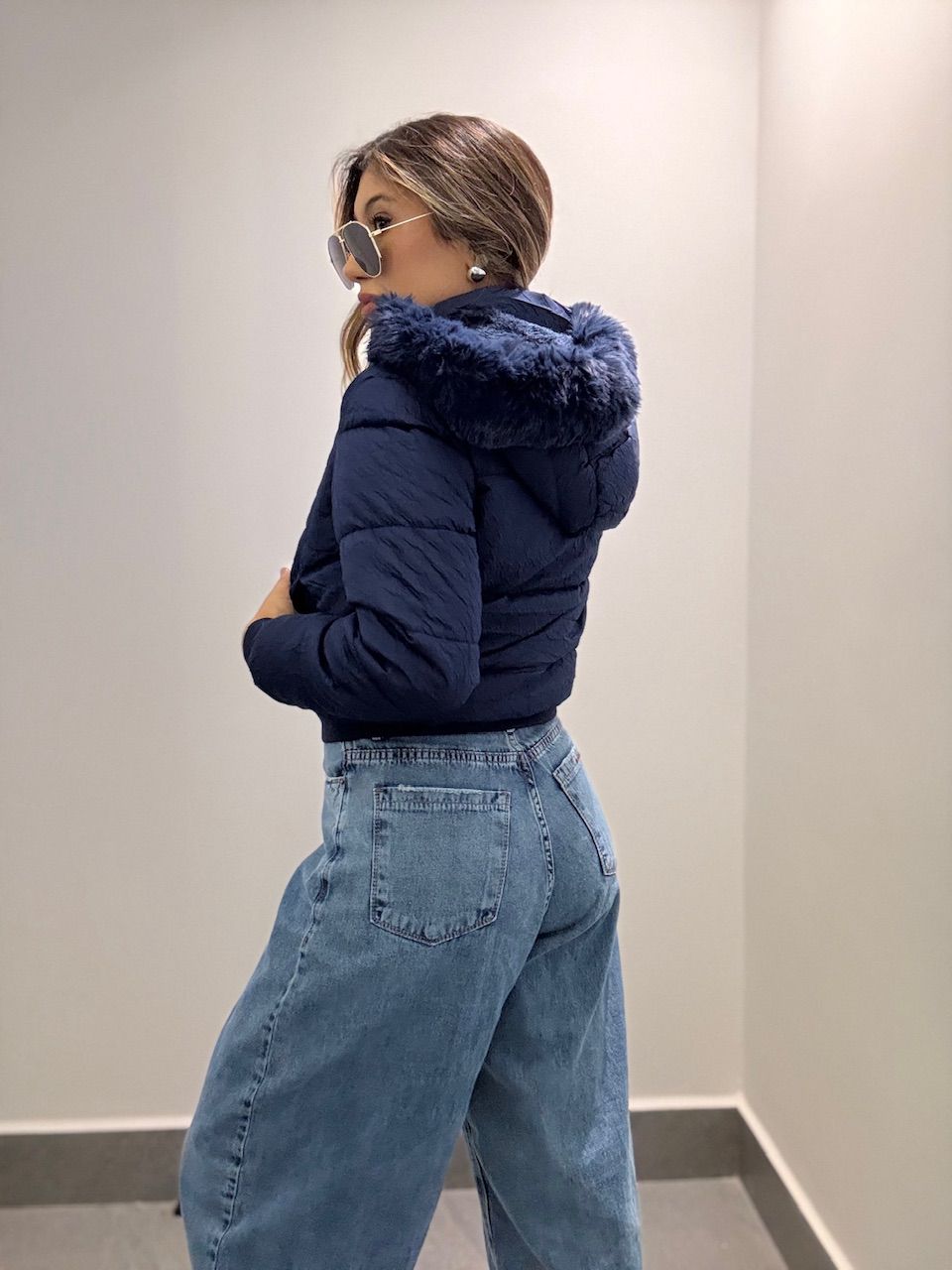 PUFFER KATIA TEXTURIZADA MARINHO
