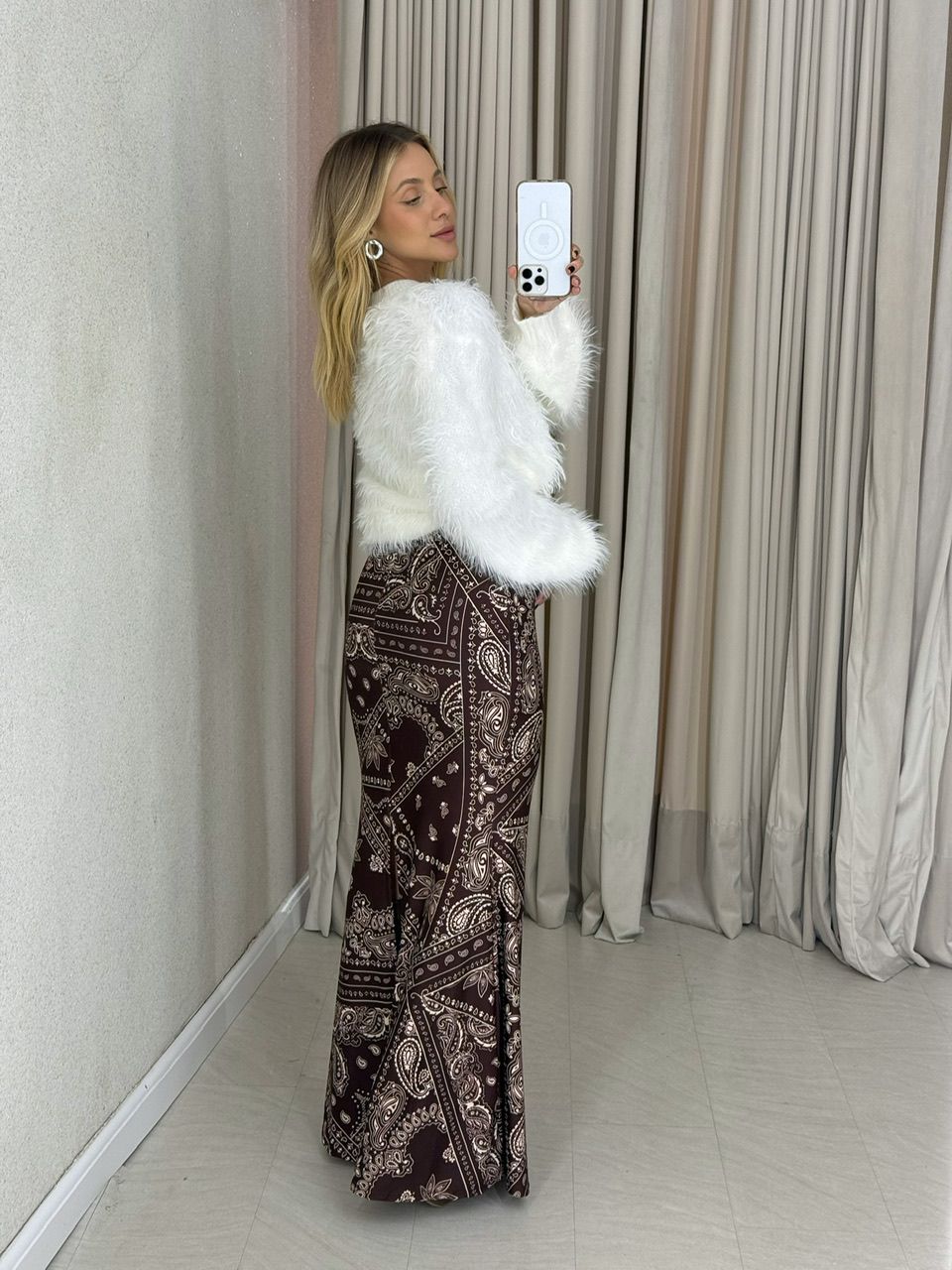 SAIA CELINE ESTAMPADA MARROM