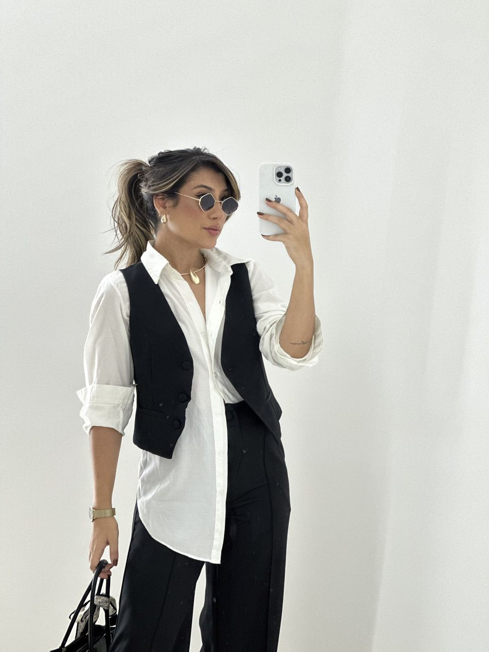 CONJUNTO COLETE COM CALÇA PRETO