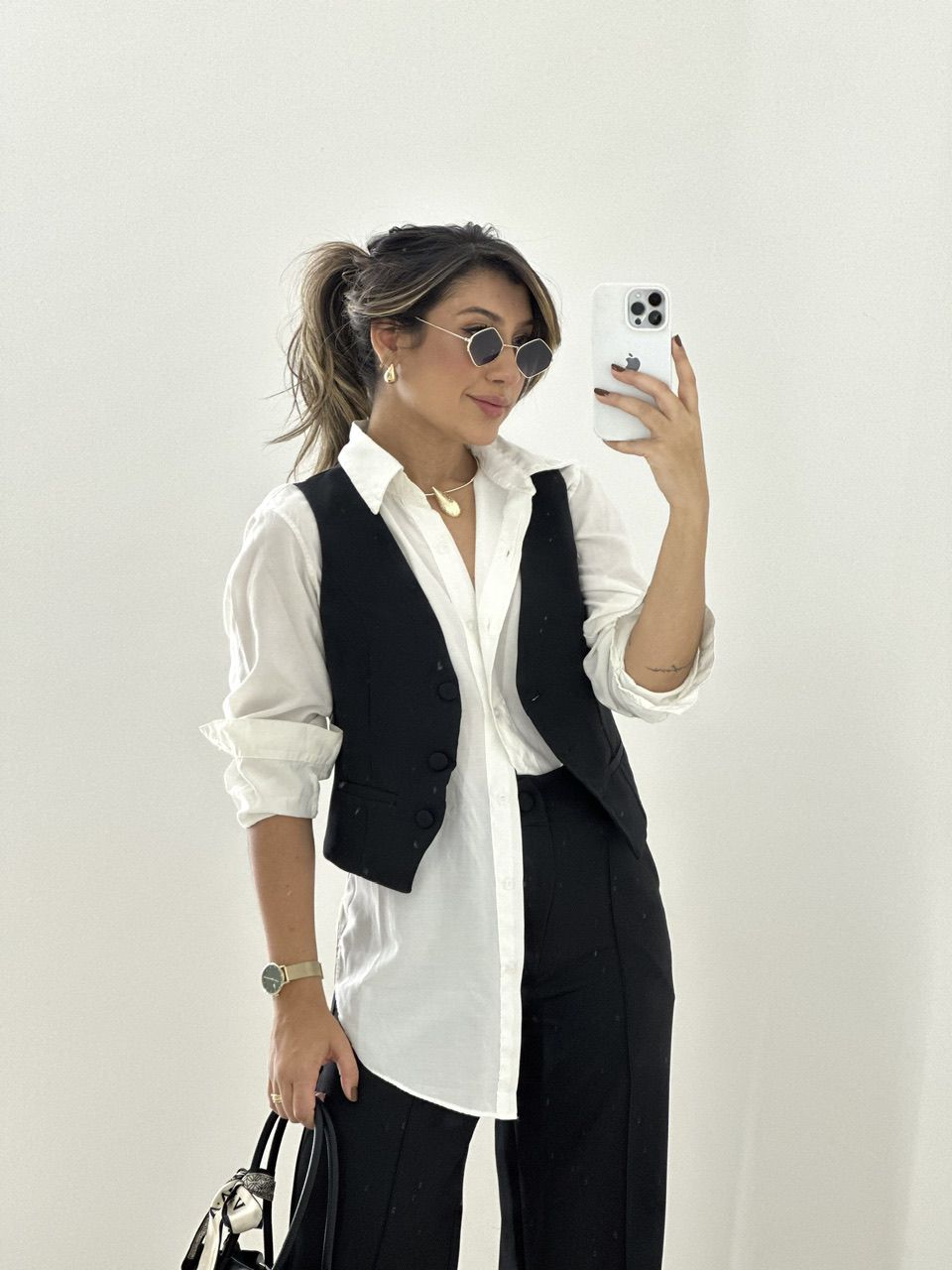 CONJUNTO COLETE COM CALÇA PRETO