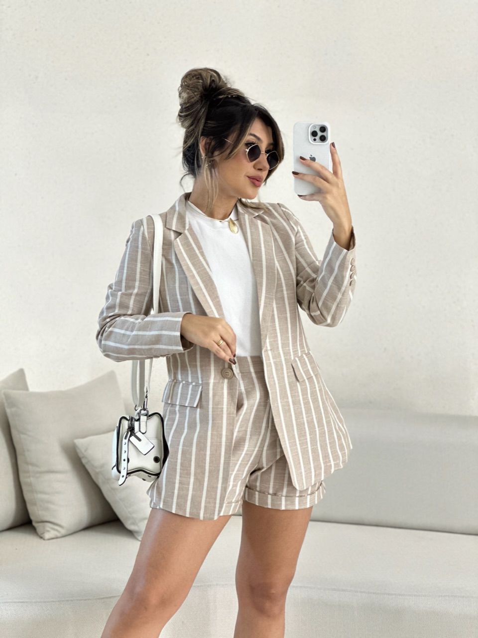 CONJUNTO STRIPES BLAZER NUDE