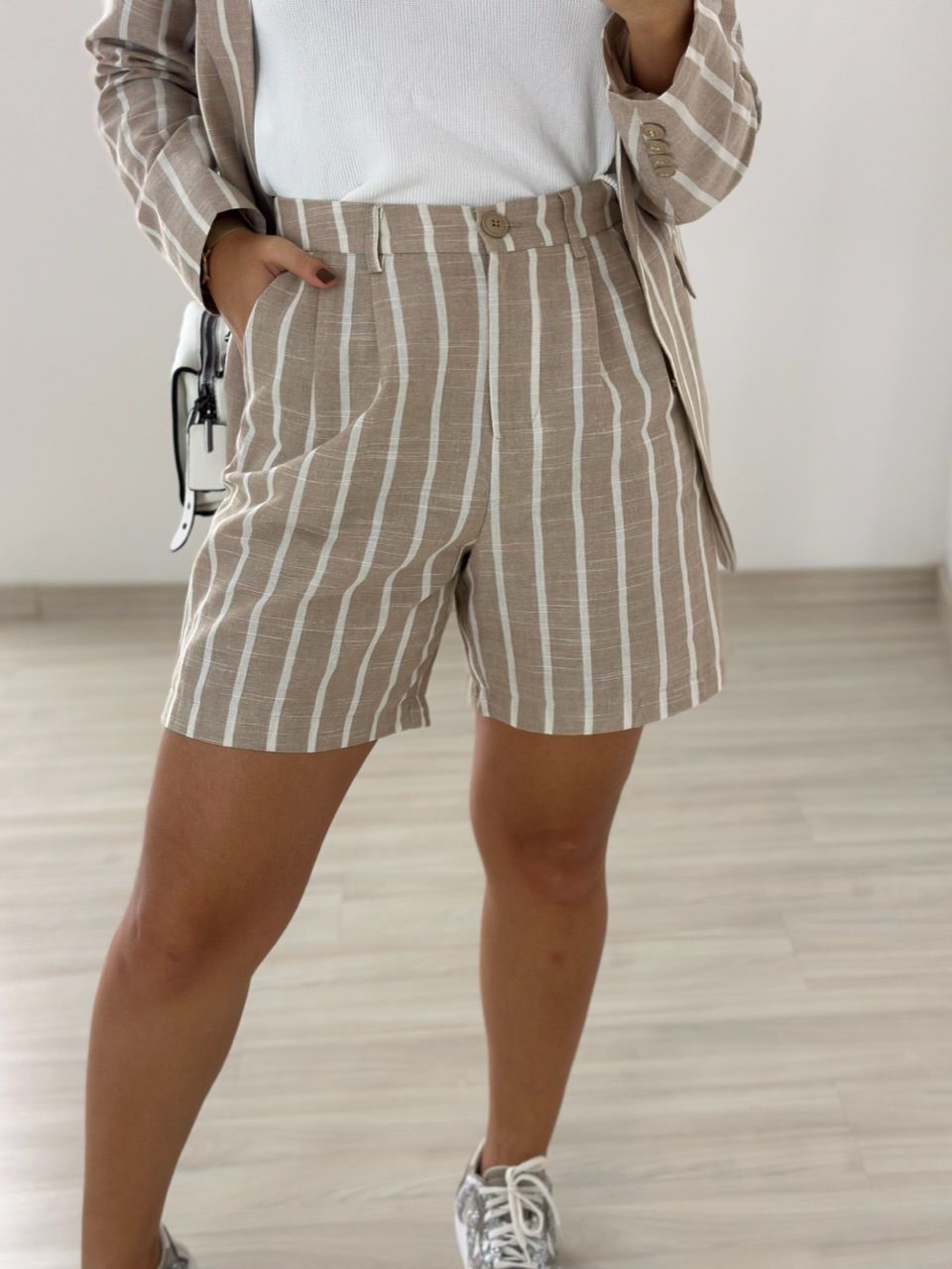 CONJUNTO STRIPES BLAZER NUDE
