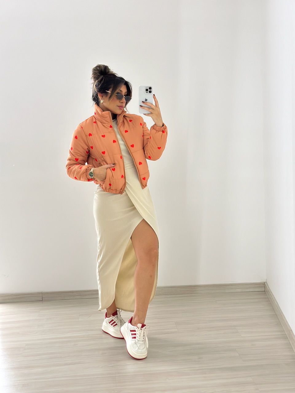 PUFFER CORAÇÕES NUDE