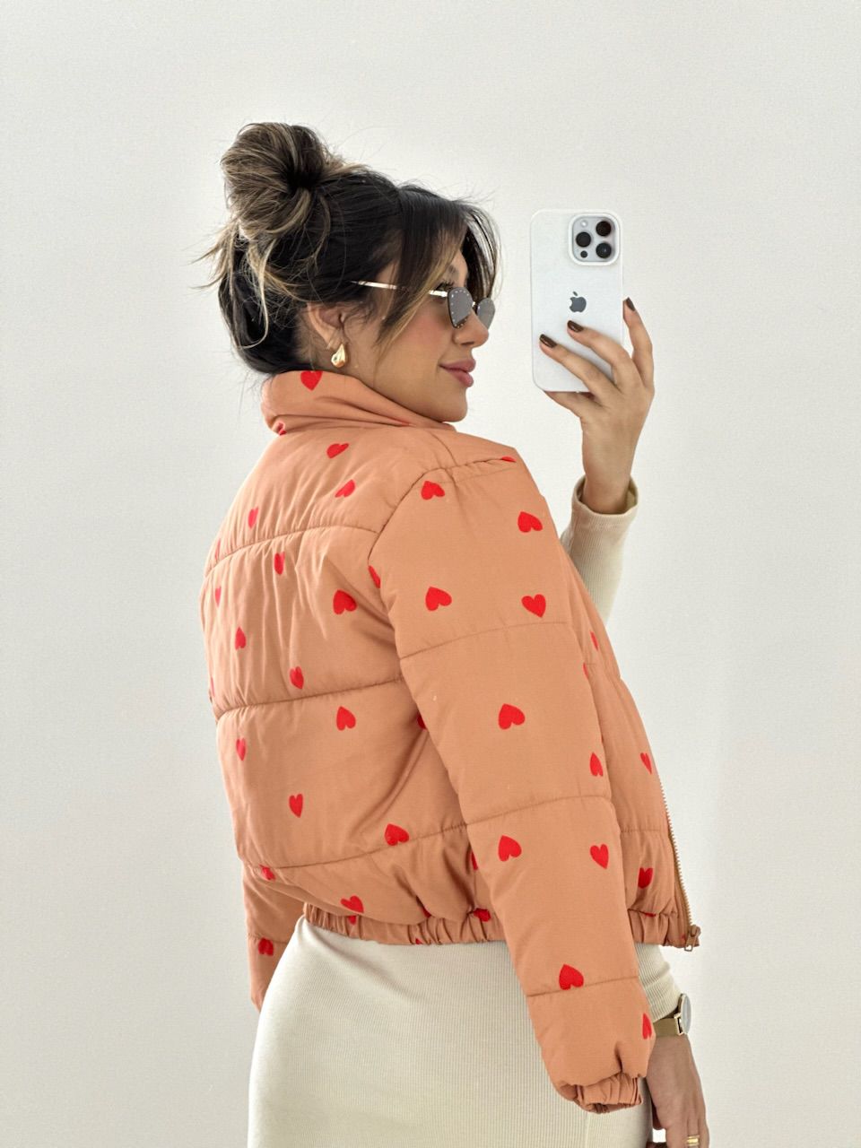 PUFFER CORAÇÕES NUDE