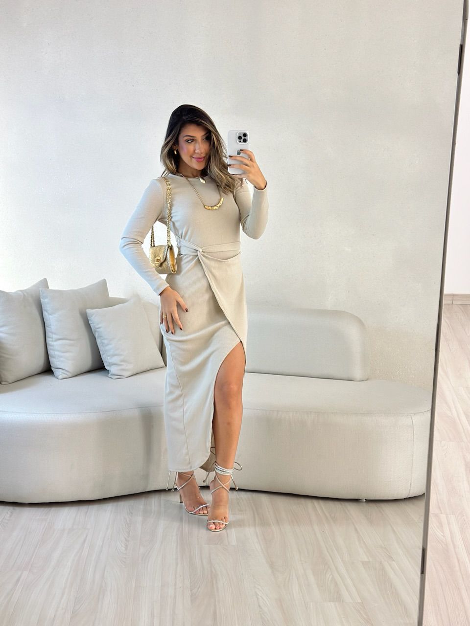 VESTIDO ALANA 02 CANELADO BEGE