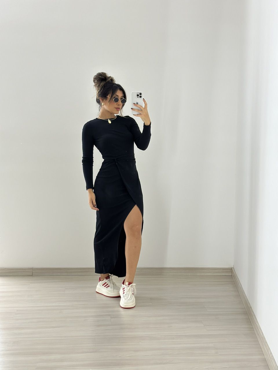 VESTIDO ALANA 02 CANELADO PRETO - 0053860032 - CAROLLA FERRARO