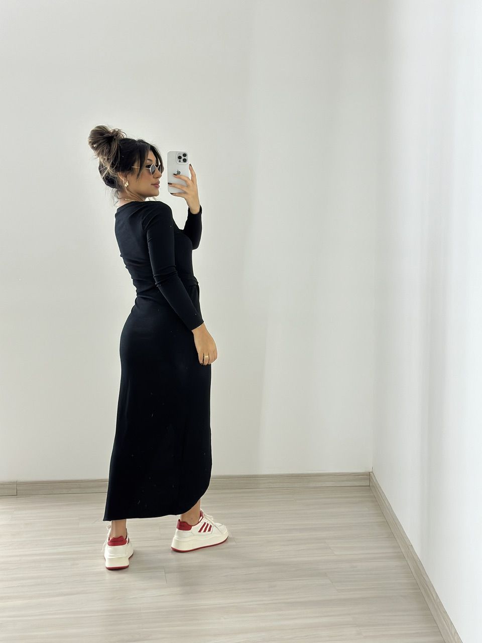 VESTIDO ALANA 02 CANELADO PRETO