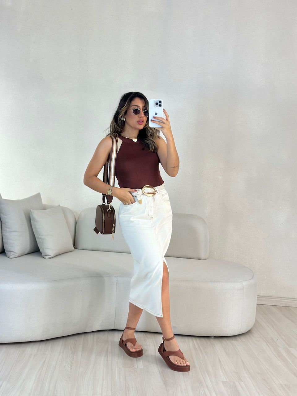 BLUSA ALANA CAVADA MARROM