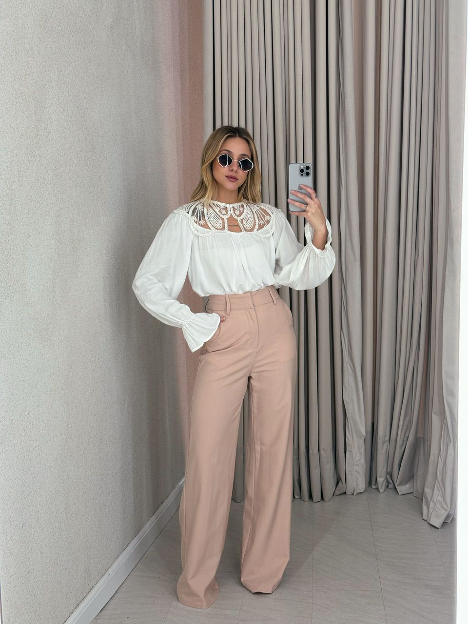 CALÇA TATIANA PANTALONA ROSÊ