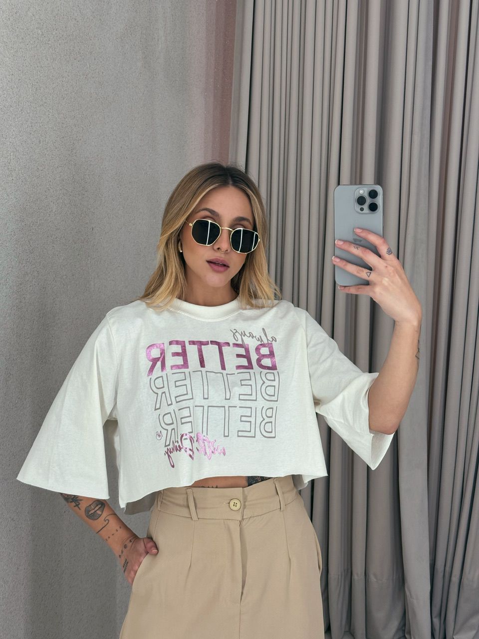 CROPPED BETTER ALGODÃO OFF - 0054990048 - CAROLLA FERRARO